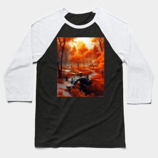 Snow in autumn in a park Baseball T-Shirt